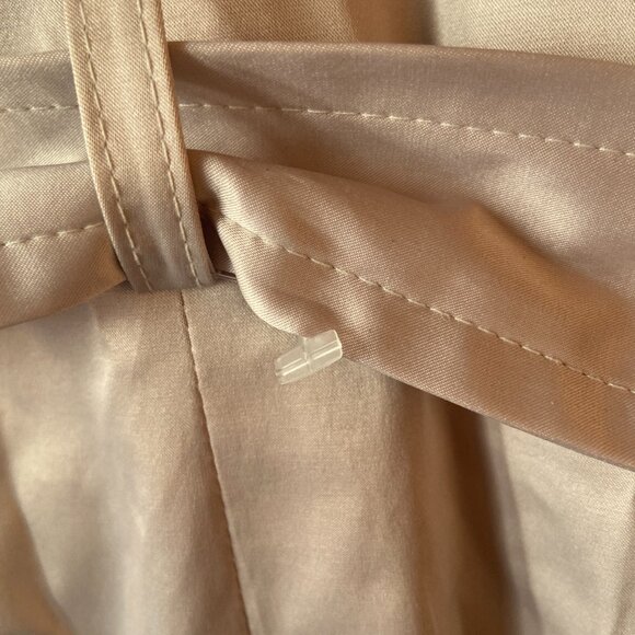 🍀🍀Alfani Trench Coat Belted Double Breasted Two Pockets Champagne XL NWOT - Picture 5 of 8